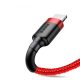 Baseus Premium Apple Kabel - 0.5 Meter, 2,4 Ampere Aufladung, Perlenabdeckung - Rot