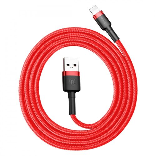 Baseus Premium Apple Kabel - 1 Meter, 2,4 Ampere Aufladung, Perlenabdeckung - Rot