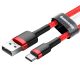 Baseus Premium USB-Type C Kabel - 50 cm, 3 Ampere Aufladung, Perlenabdeckung - Rot
