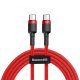 Baseus Premium USB Type-C to Type-C Kabel – 1 Meter, unterstützt 60W Ladung, Kevlar-Abdeckung – Rot