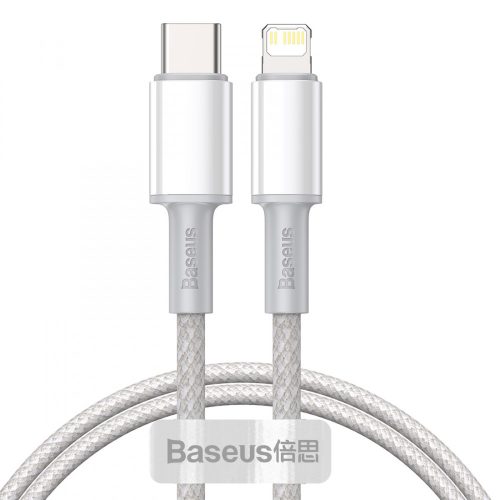 Baseus Premium Type-C – zu Lightning (Apple) Kabel – 1 Meter, 20 W Ladeleistung, Kevlar-Abdeckung – Weiß