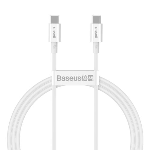 Baseus CATYS-B02 – 100W, USB-Type-C-zu-USB-Type-C-Schnellladedatenkabel, Kabellänge: 1m – Weiß