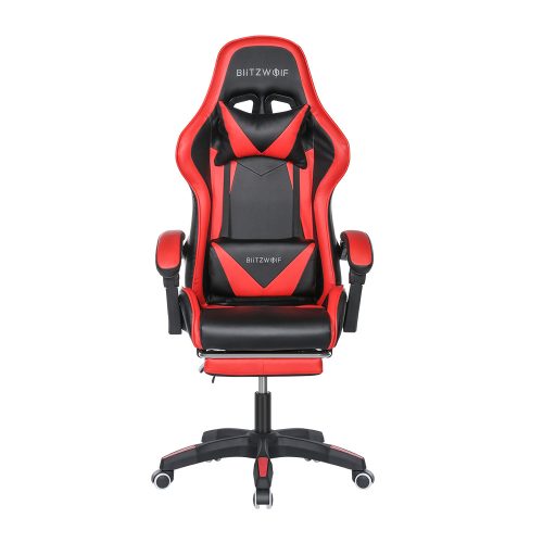 BlitzWolf BW-GC1 - Gaming Stuhl mit verstellbaren Kopfkissen und Lendenkissen, Ergonomischer Schreibtischstuhl, Racing Stuhl Mit hoher Rückenlehne