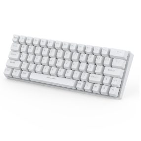   BlitzWolf BW-KB1 Gamer-Tastatur - Mechanische Tasten, RGB-LED-Beleuchtung, kabelgebunden und kabellos, IPX4 - Weiß