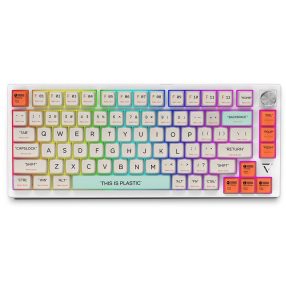   BlitzWolf BW-KB3 weiße mechanische Gaming-Tastatur – 75 % Größe, Gasket Mount Gateron Yellow Pro Switch – Typ-C + Bluetooth + 2,4 G-Verbindung, Akku, Win/MacOS/iOS/Android