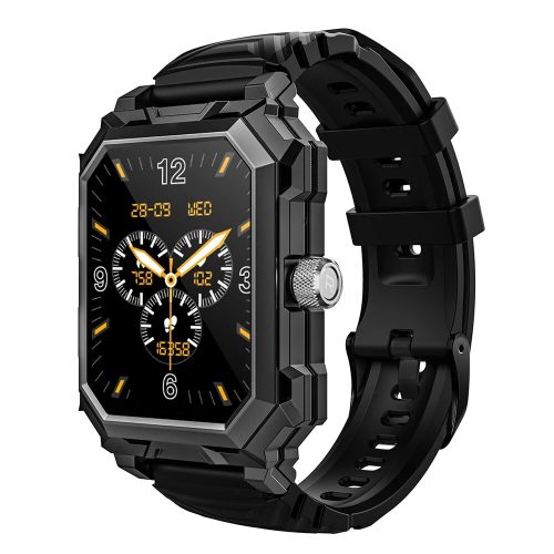 Blitzwolf® BW-GTS3 Bluetooth-Smartwatch – Telefonieren mit der Uhr, Erinnerungen, Blutsauerstoff- und Blutdruckmessung, IP69 wasserdicht – Schwarz