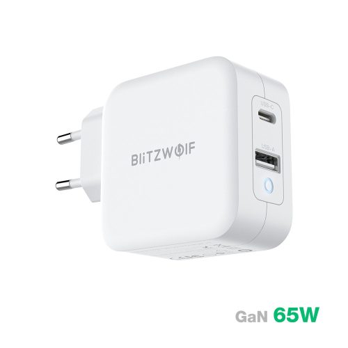 BlitzWolf® BW-S18 - GaN Tech Quick Charge: PD3.0, 65 W, Netzteil (1x USB-C + 1x USB-A)