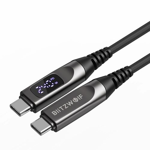 USB-Type-C-zu-Type-C-Kabel – BlitzWolf® BW-TC25 – 1,2 Meter lang, LED-Anzeige, 240W PD3.1-Ladeleistung