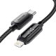 ESSAGER ES-X57 – 2 Meter langes USB-Kabel (Type-C/Lightning). Digitalanzeige, 29-W-Ladefunktion, Perlmuttstoffbezug