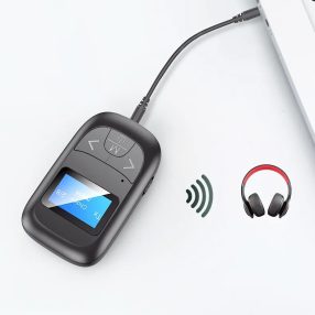   HiGi® T14 - LED -Display Bluetooth 5.0 Audioempfänger und Senderadapter in einer + Mikrofon (2 in 1) 6 Stunden Batteriezeit, kleiner Größe