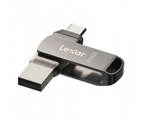 Lexar® JumpDrive® D400 USB 3.1 Typ-C Dual-Slot-Metall-USB-Stick – für Smartphone und Computer. Aluminiumgehäuse, 256 GB