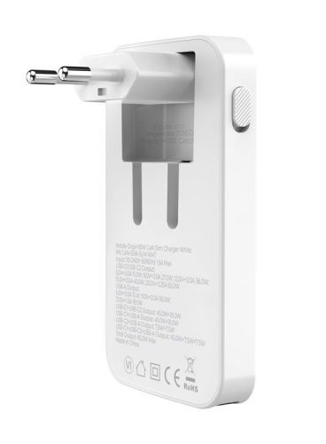 Mobile Origin® 65W GaN III Slim Charger – 65W GaN-Wandladegerät, 1xUSB-A + 2xUSB-C