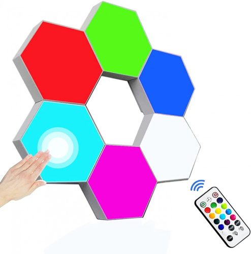Ningbo Hexagon Color Wandleuchte - 10 Stück, sechseckige Form, RGB-Farbe, Wandmontage, Fernbedienung + berührungsempfindliche Steuerung