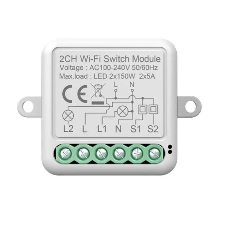 RSH® SB02 WiFi – 2-Wege-SMART-Schalter – Anwendungssteuerung, Timing, Sprachanweisungen. Amazon Echo, Google Home und IFTTT-Integration