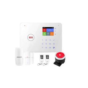   RSH® SK03 Smart Home Sicherheitsalarm-Set mit APP-Steuerung – GSM + WiFi-Verbindung, Batterie, 2 Sensoren, Fernbedienung