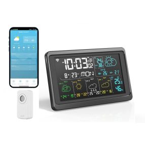   RSH® Weather01 WiFi – Intelligente Wetterstation. Temperatur, Luftfeuchtigkeit, 5-Tage-Wettervorhersage, UV-Index