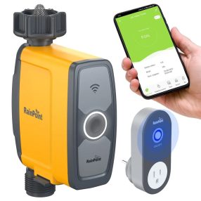   RainPoint® - Intelligentes Bewässerungssystem-Set zur Montage an einem Gartenhahn (Ventil + HUB) - mit Anwendung, über das Internet steuerbar (TTV103WRF+TWG004WRF)