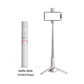   Q12s - Stativ und Selfie-Stick - abnehmbare Bluetooth-Fernbedienung | 750 mm lang | LED-Beleuchtung | stabiler Aluminiumschaft