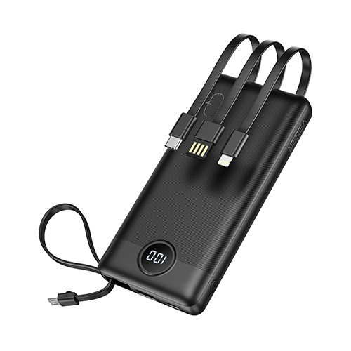 Veger C10 Powerbank - 10000mAh - eingebaut, 4 Kabel, LED Ladeanzeige, 4x 2A Ladeleistung