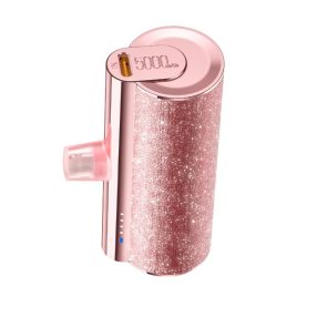   Veger Lipstick-L Power Bank mit Lightning-Anschluss – 5000 mAh Kapazität, für alle Apple Lightning-Produkte, PD3.0-Laden - Rose gold