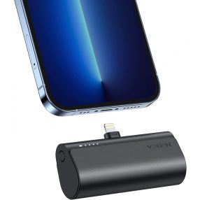   Veger PlugOn Lightning - 5000mAh Power Bank mit integriertem USB Lightning Anschluss für Apple Produkte, mit 1x 20W / PD3.0 Ladekapazität