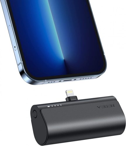Veger PlugOn Lightning - 5000mAh Power Bank mit integriertem USB Lightning Anschluss für Apple Produkte, mit 1x 20W / PD3.0 Ladekapazität