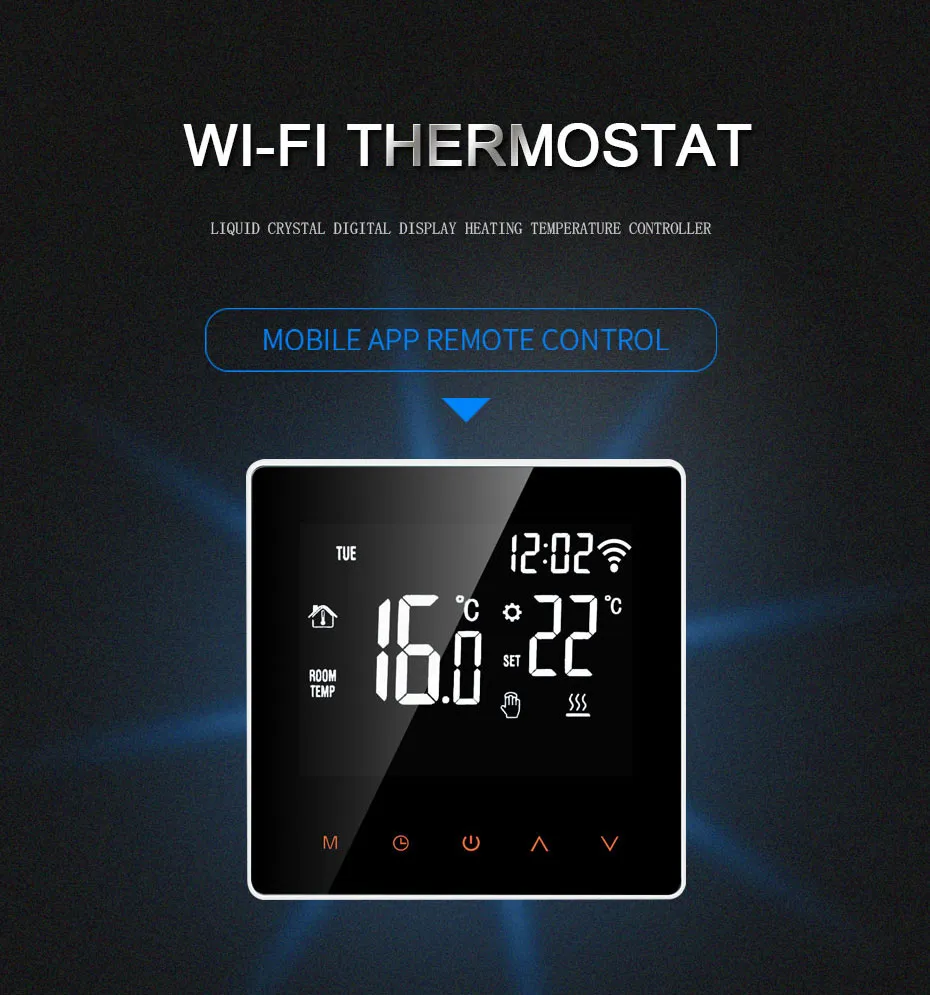 RSH® TM020 - Intelligenter WLAN-Thermostat. Geeignet für Gas