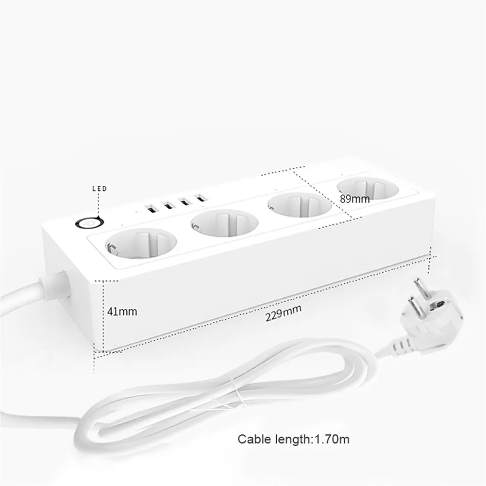 RSH® WT022 - SMART Steckdosenleiste & USB-Ladegerät: 4x USB-Ladegerät + 4x  separat steuerbare Stecker. Gesamtlast