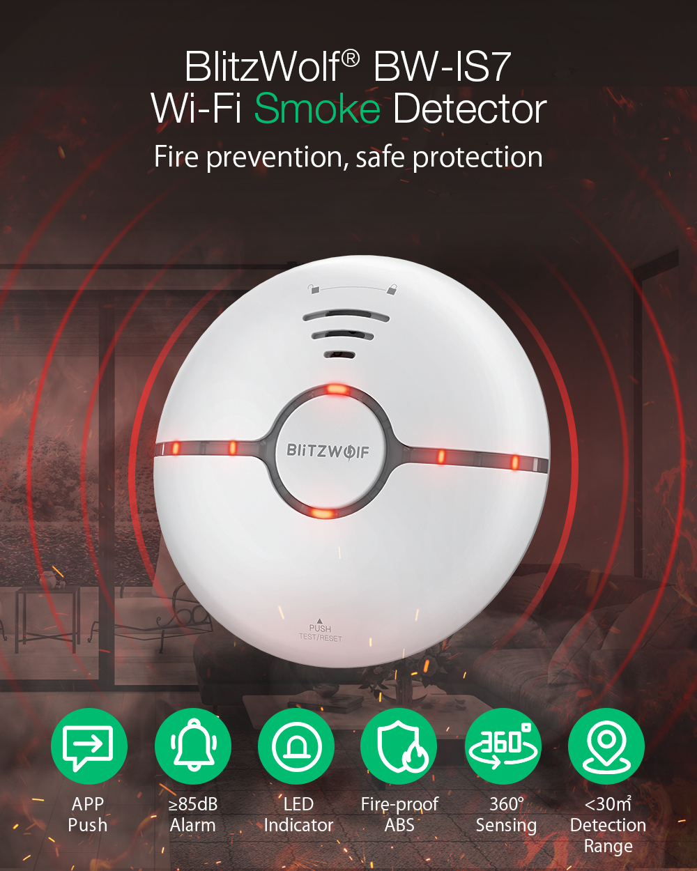 Blitzwolf BW-IS7 smart smoke detector