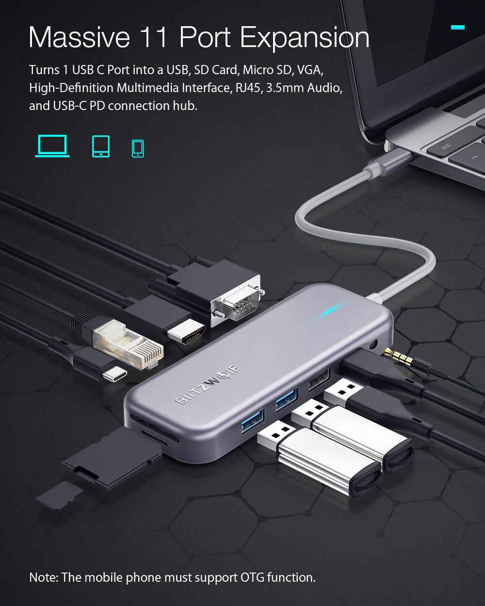 Blitzwolf BW-TH8 - USB Hub